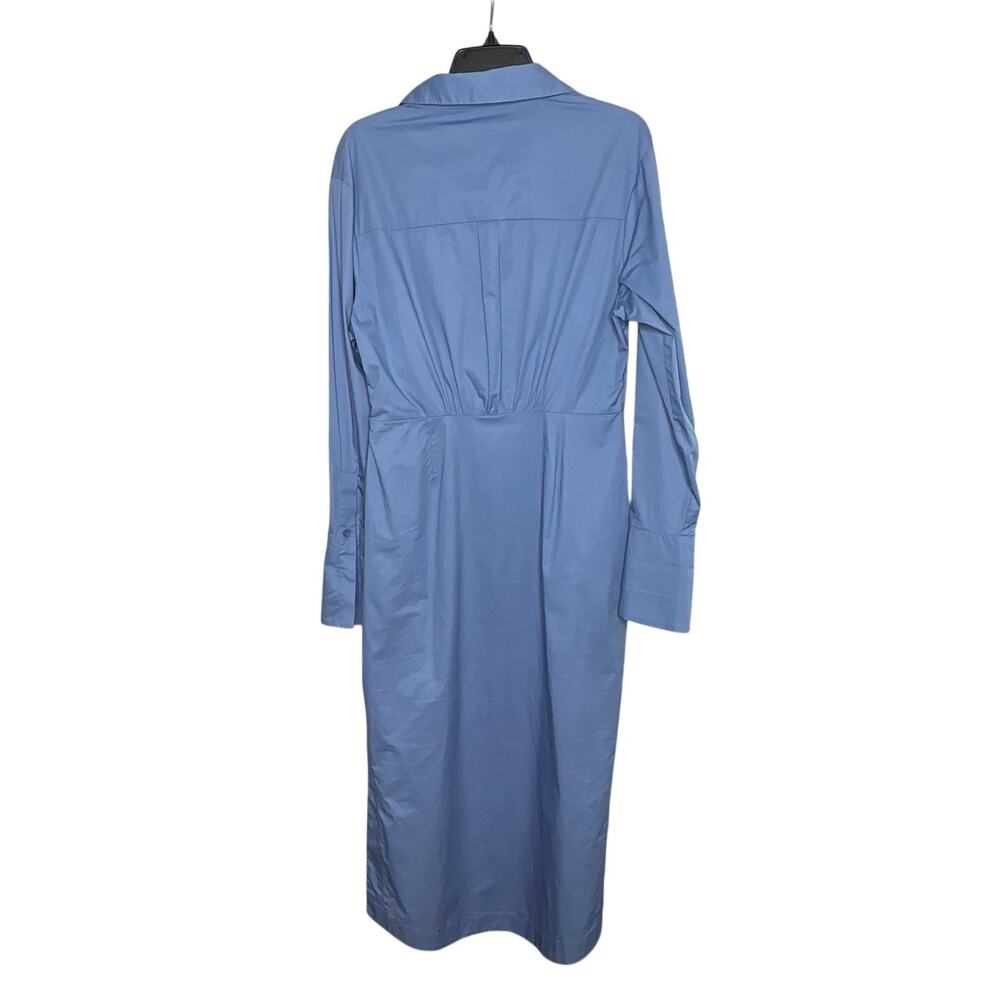 Suboo Blue Classic Office Long Sleeve Midi Collared Neckline Dress Size Large - Picture 2 of 10